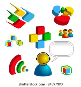 web business and technology related vector isolated icons