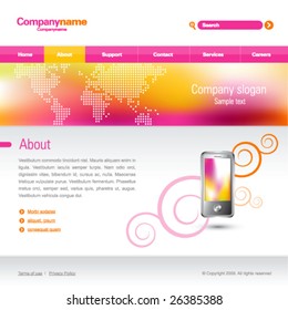 Web business template, editable, elements separate on layers