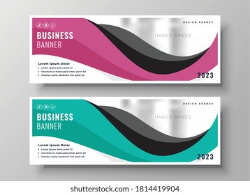 web business wavy banner template presentation design