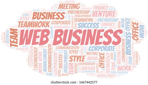 Web Business word cloud. Collage made with text only.