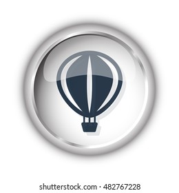 Web button with black Air Balloon icon on white background