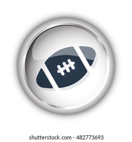 Web button with black American Football icon on white background