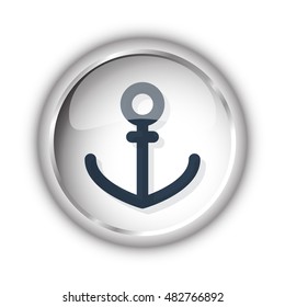 Web button with black Anchor icon on white background