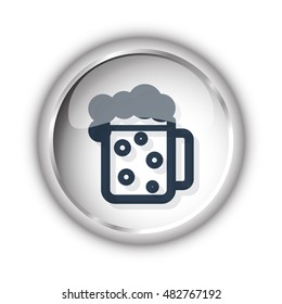 Web button with black Beer icon on white background