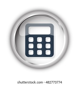 Web button with black Calculator icon on white background