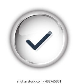 Web button with black Confirm icon on white background