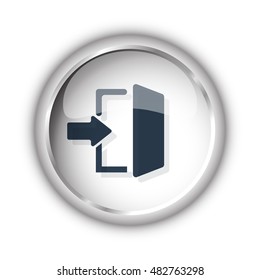 Web button with black Enter icon on white background