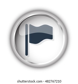 Web button with black Flag icon on white background