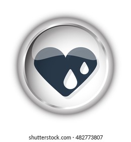 Web button with black Heart Water icon on white background