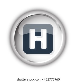 Web button with black Helicopter Platform icon on white background