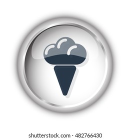 Web button with black Ice Cream icon on white background