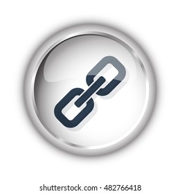 Web button with black Links icon on white background