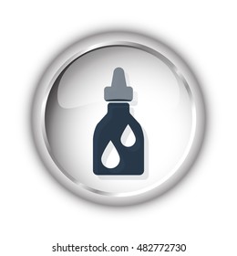 Web button with black Medicine Bottle icon on white background