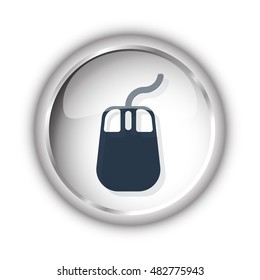 Web button with black Mouse icon on white background
