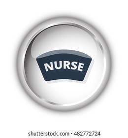 Web button with black Nurse icon on white background