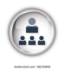 Web button with black Organization icon on white background