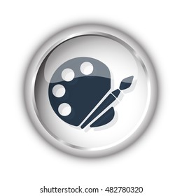 Web button with black Palette icon on white background