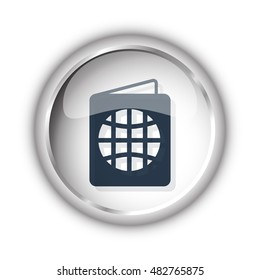 Web button with black Passport icon on white background