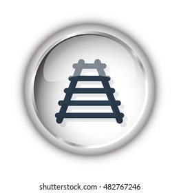 Web button with black Railroad icon on white background
