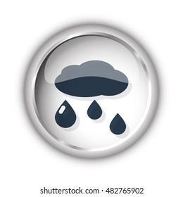 Web button with black Rain icon on white background