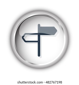 Web button with black Road Signs icon on white background