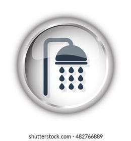 Web button with black Shower icon on white background