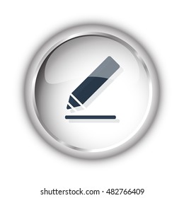 Web button with black Sign Here icon on white background