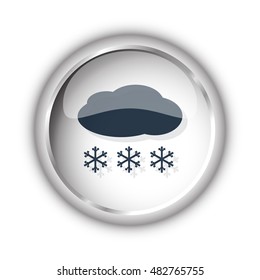 Web button with black Snow icon on white background