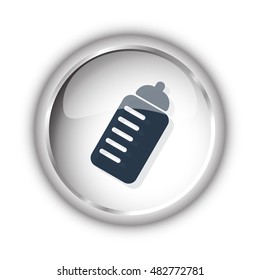 Web button with black Sport Drink icon on white background