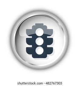 Web button with black Traffic Light icon on white background