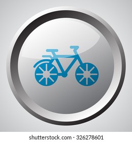 Web button with blue Bicycle icon 