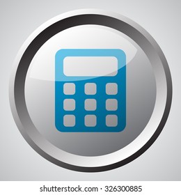 Web button with blue Calculator icon 