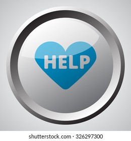 Web button with blue Defibrillator  icon 