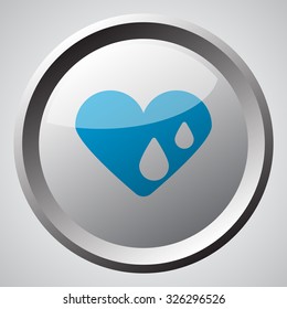 Web button with blue Heart Water icon 