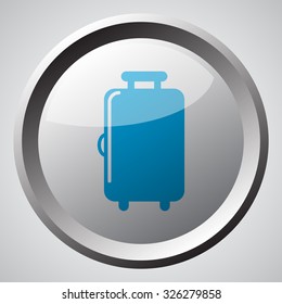 Web button with blue Luggage icon 