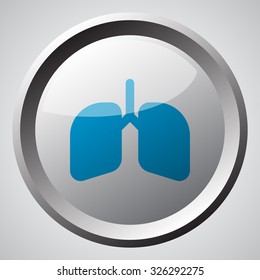 Web button with blue Lungs icon 