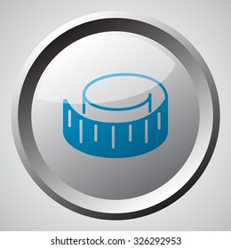 Web button with blue Measuring Tape icon 