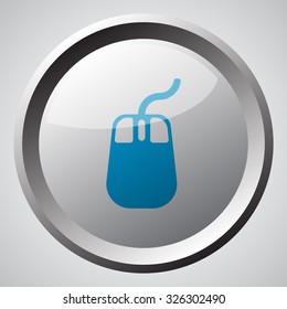 Web button with blue Mouse icon 