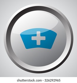 Web button with blue Nurse icon 