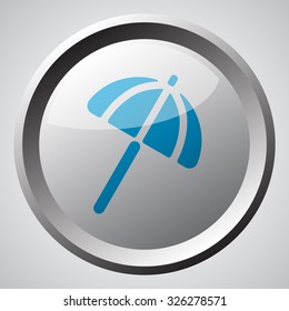 Web button with blue Parasol icon 