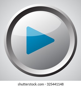 Web button with blue Play icon 
