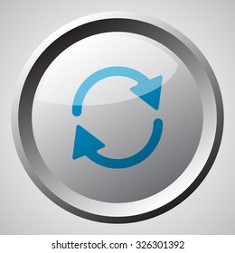 Web button with blue Refresh icon 