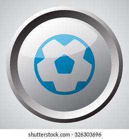 Web button with blue Soccer Ball icon 