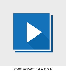 Web button in blue style, play icon.