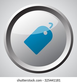 Web button with blue Tag icon 