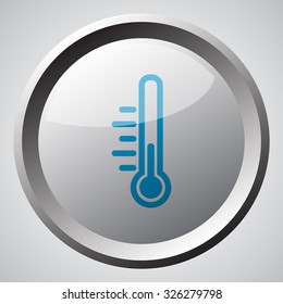 Web button with blue Temperature icon 