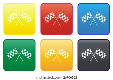 Web button - checkered flag