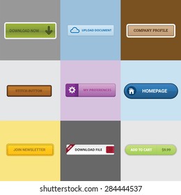 Web Button Collection with different style and variation