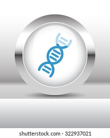 Web button with Dna illustration on abstract table
