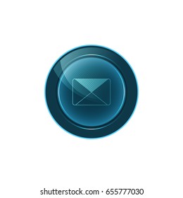 Web button envelope on white background. Email icon. Vector design. Can be used on website or technology devices.